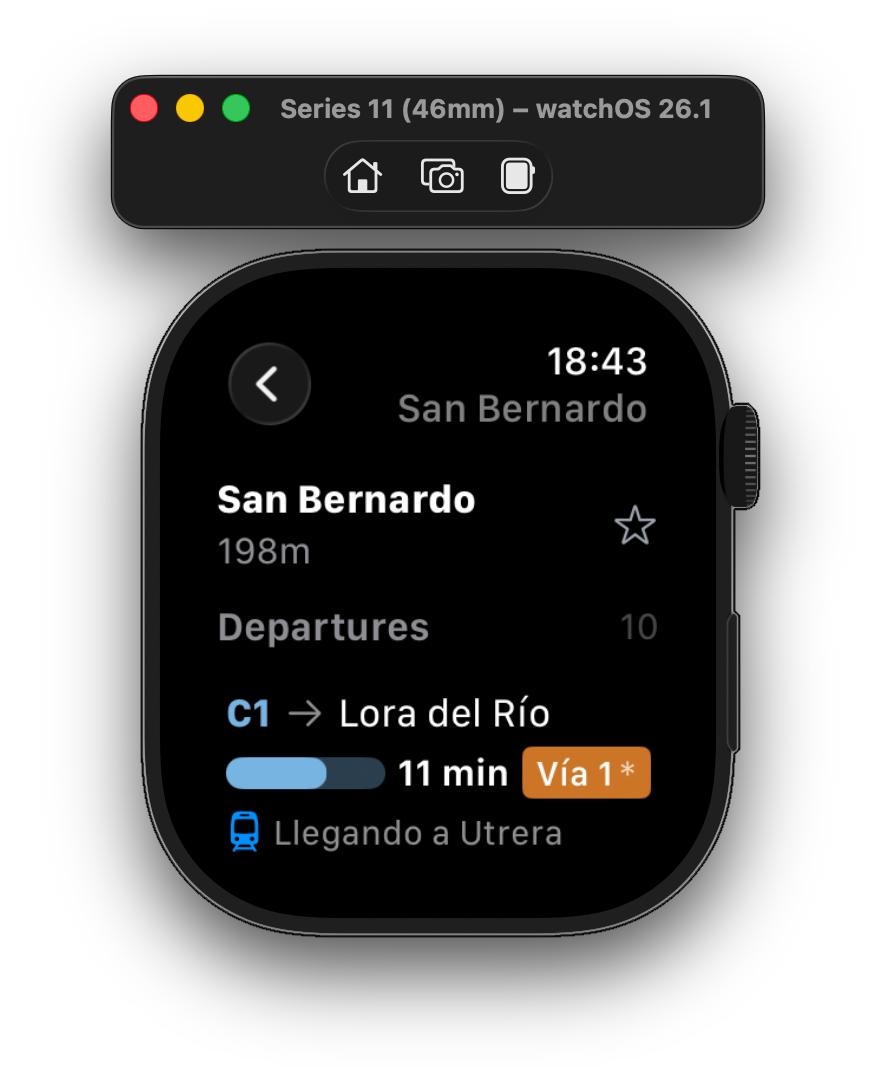 Stop detail view with complete departure list